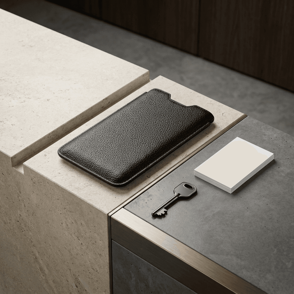 PU leather bill holder or multi-card organizer case.
