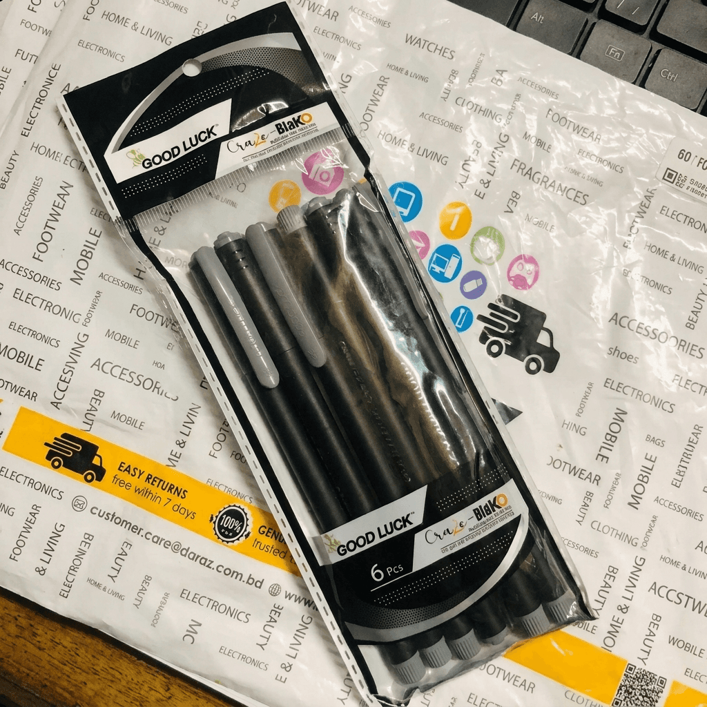 Good Luck-Black Pen - 6pcs
