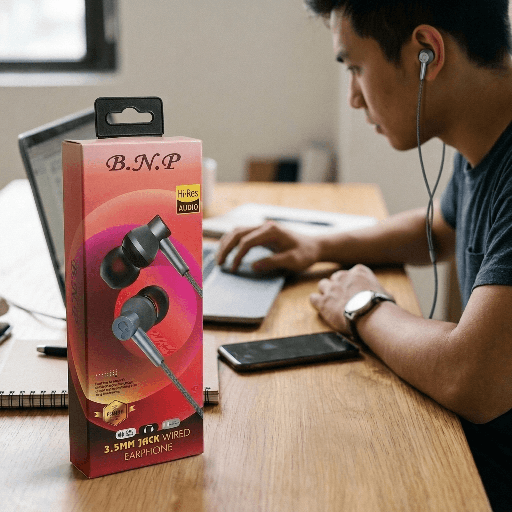 B.N.P High Res Audio 3.5mm Jack Wired Premium Earphone