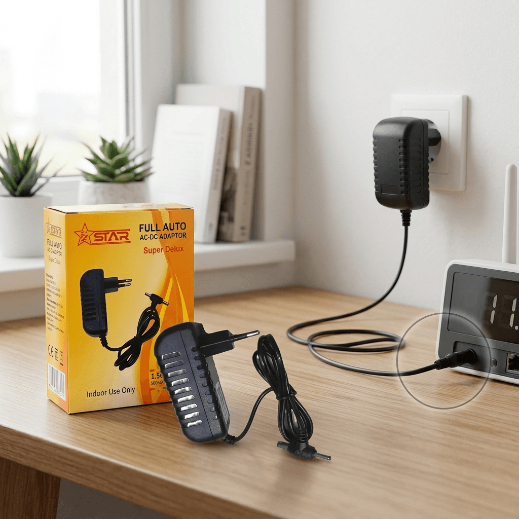 Prime Electronic Bangladesh's Universal Automatic 1.5V to 12V Power Adapter Charger - Multi Plug