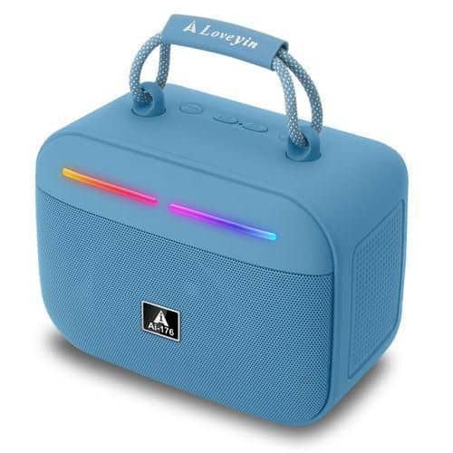 Loveyin AI-176 10W Portable Wireless Bluetooth Speaker with TWS, FM Radio, RGB LED & USB/TF Card Support
