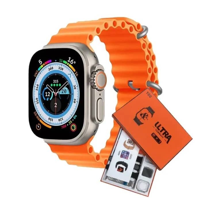 Y80 Ultra PREMIUM Edition ( Straps--8+1 cover ) Smart Watch "8" Straps 2.02" Display Waterproof Bluetooth Calling Pedometer Heart Rate Blood Pressure Sleep Sports Watch Series
