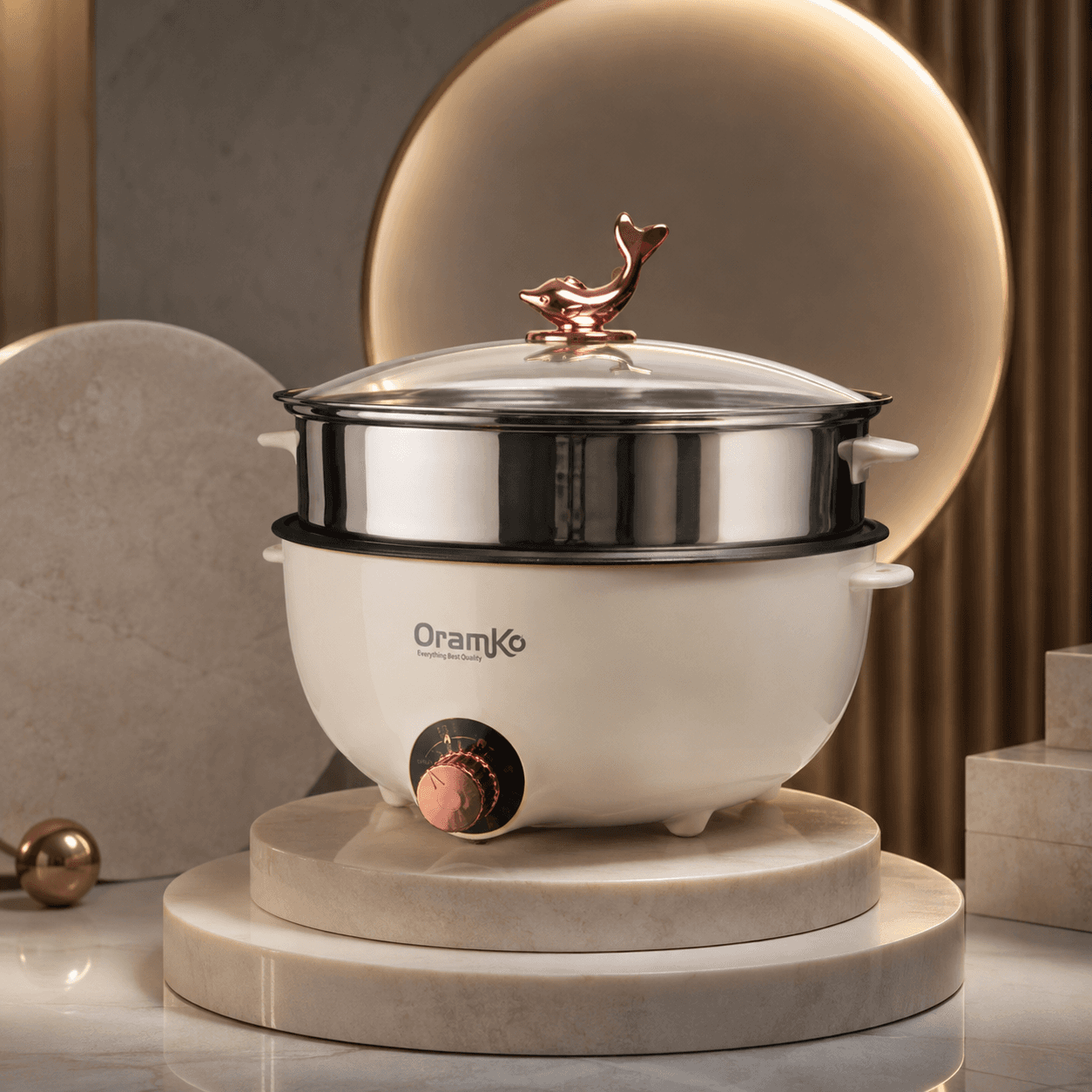 Oramko 6.5L Electric Cooking Pot - 1200w - multi colour
