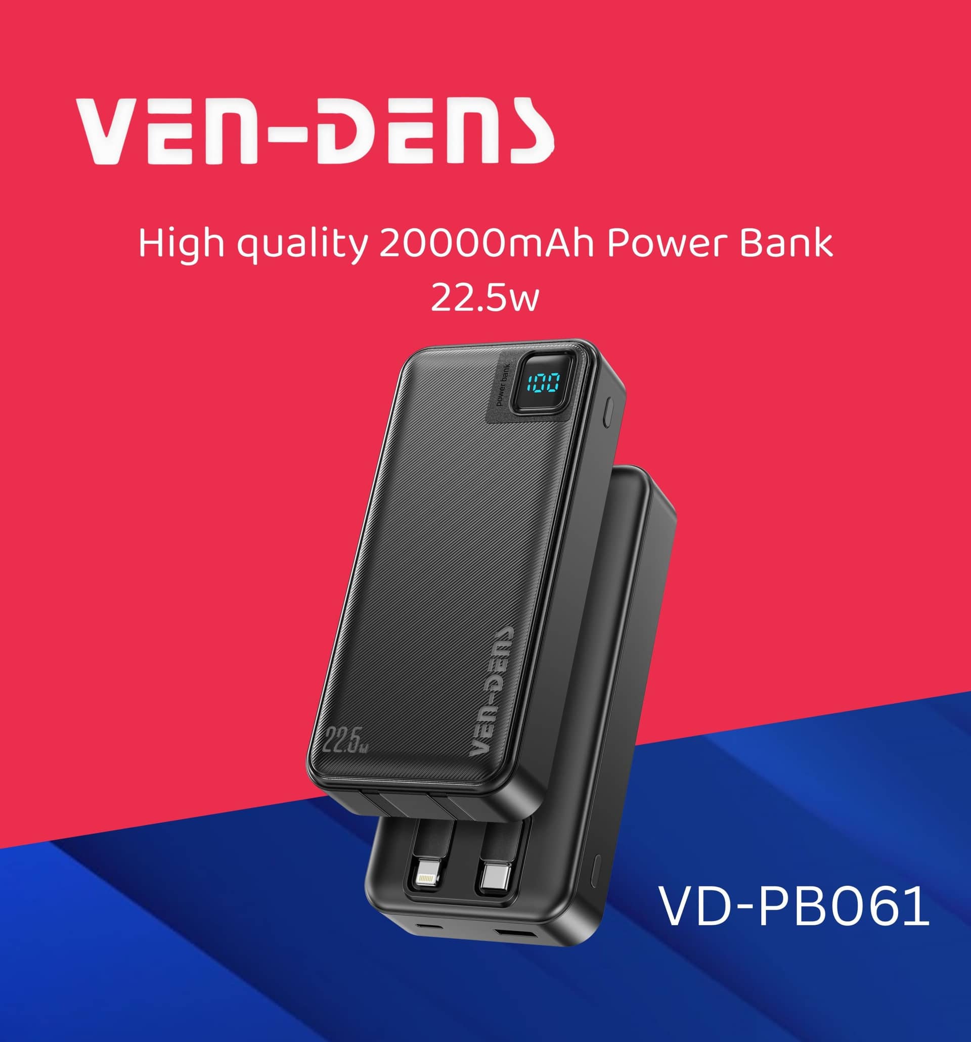 VD-PB061 20000mAh Power Bank | Fast Charging 22.5W