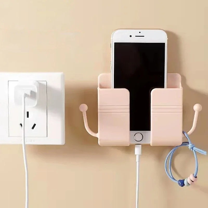 Mobile Phone Charging Hanging Holder Multifunction Wall Mounted Plug Bracket