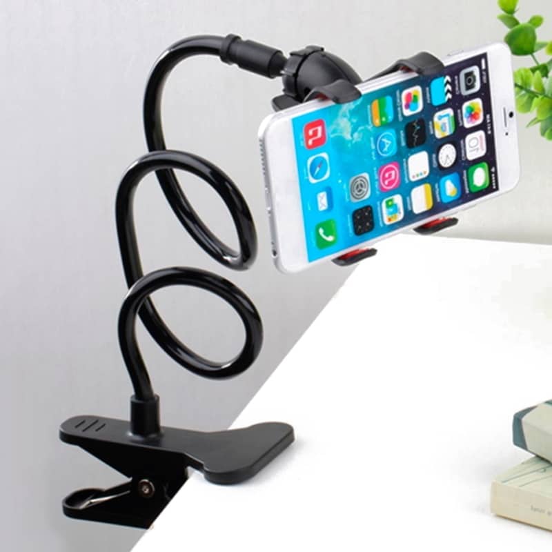 Universal Flexible Phone Holder Stand – Trendy Black Mobile Mount