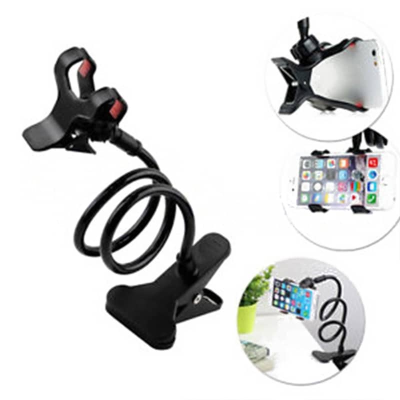 Universal Flexible Phone Holder Stand – Trendy Black Mobile Mount