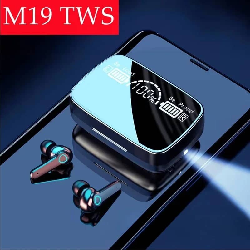 M19 Earbuds TWS Earphone Intelligente Touch Control Wireless Bluetooth 5.3 Headphones Waterproof LED Display With Microphone.