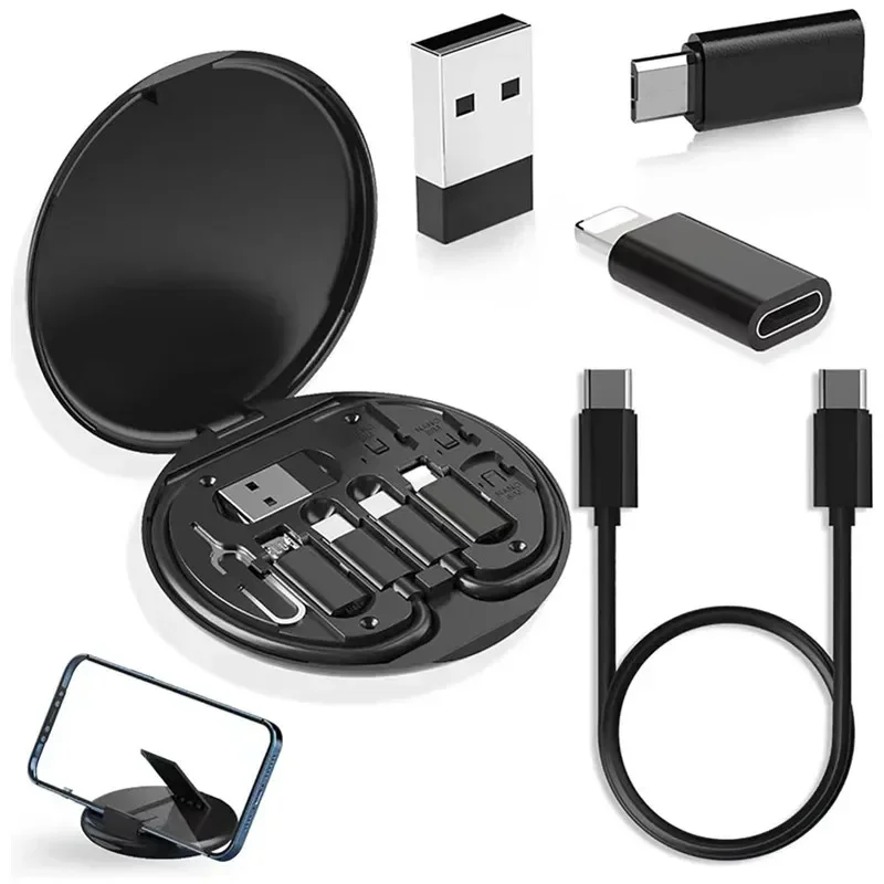 Fast Charging Data Cable Bundle – 60W Portable Charger Set with Storage Box | Multi-Port Cable Kit for Travel & Daily Use (Multicolor)