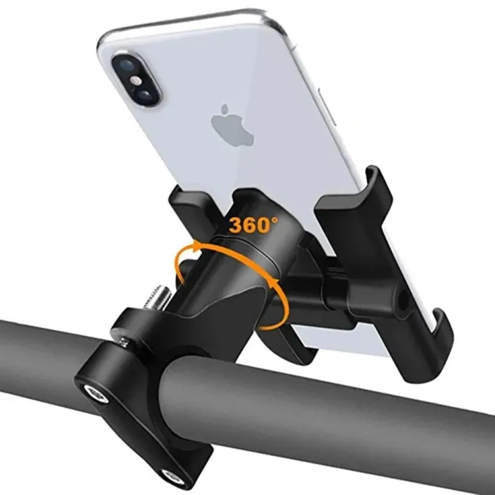 Metal Bike Mobile Holder For mobile phone bracket motorcycle bicycle takeaway rider -Black Easy to Use and Maintain