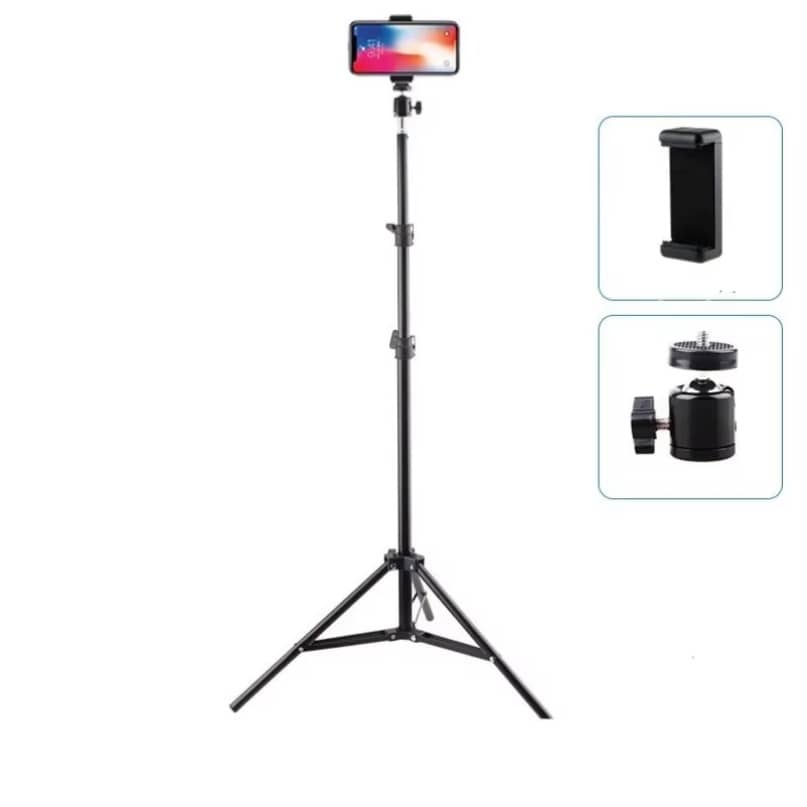 7-Foot Tripod Stand with Free Mobile Holder Included - Ideal for Mobile Devices and Content Creation