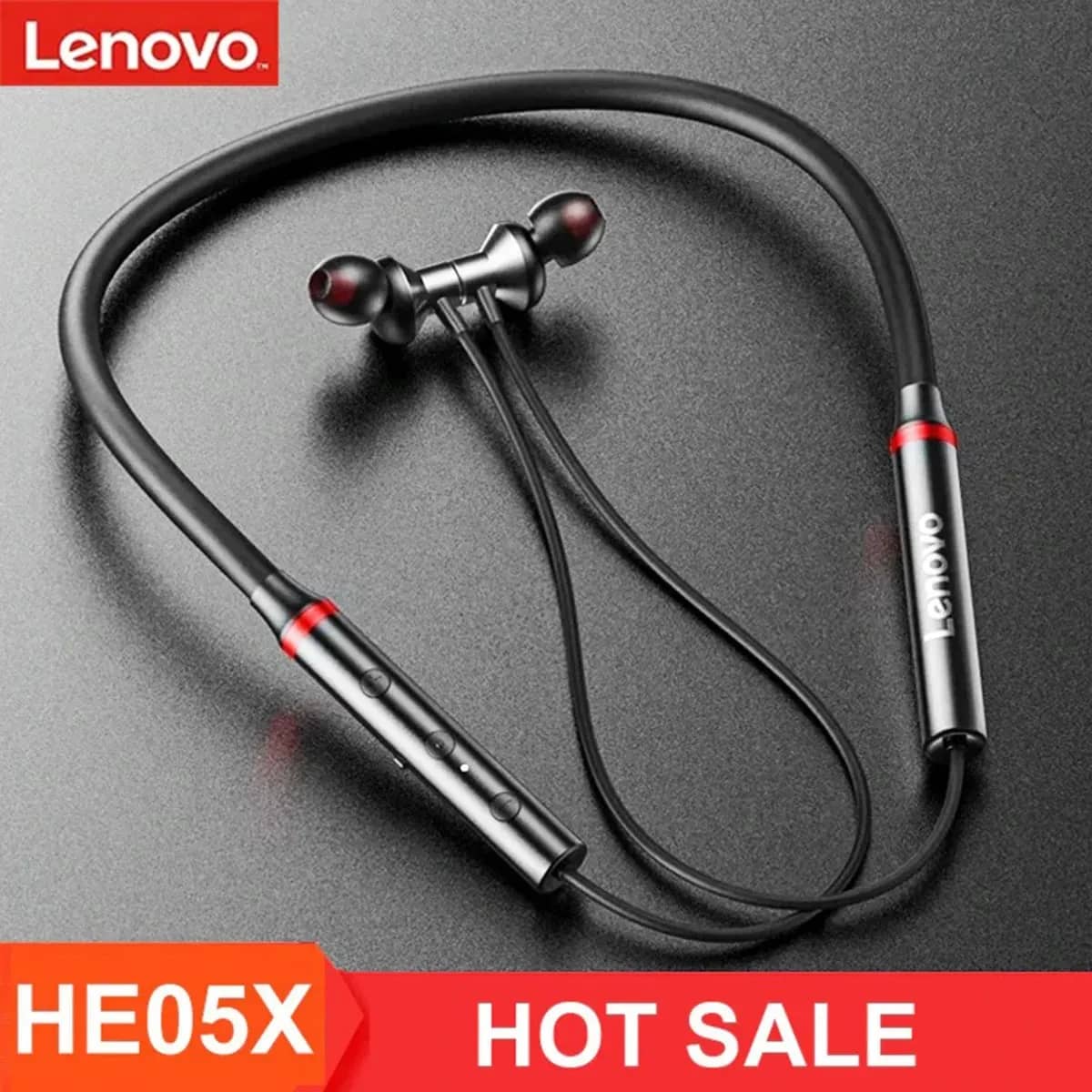 Lenovo HE05X Bluetooth 5.0 Earphones Waterproof Wireless HIFI Sound Magnetic Neckband Headset Sports Headphones