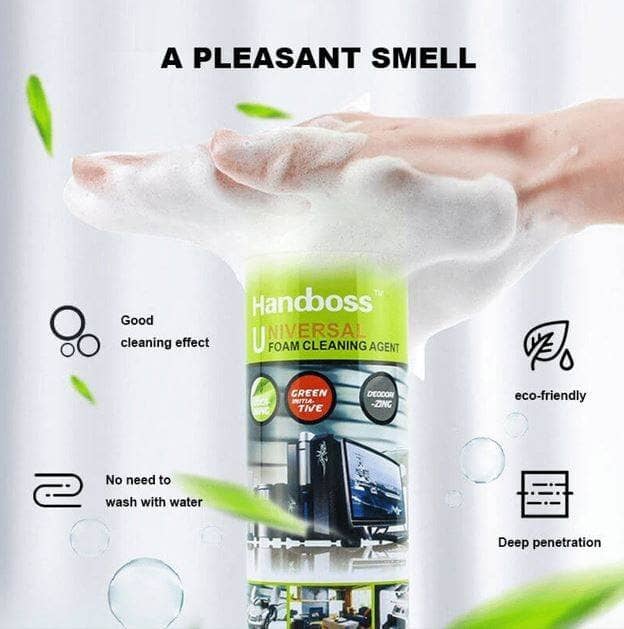 Handboss Universal Foam Cleaner with brush Leather Fabric Cleaner-650ML