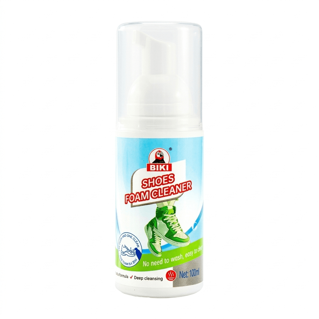 BIKI Foaming Shoe Cleaner & Deodorant Kit – Shoe Cleaning Foam with Brush & Towel